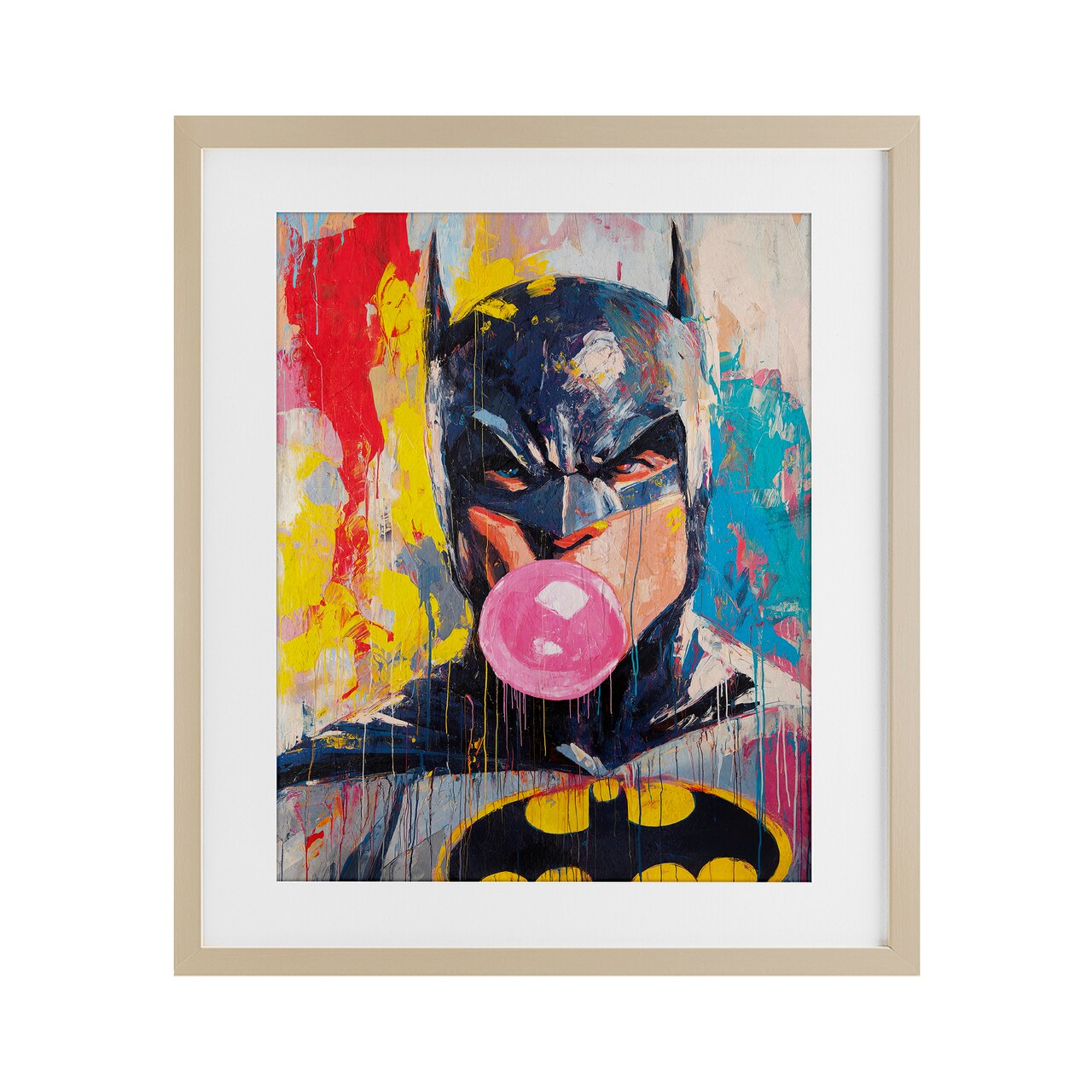 Stupell Industries Iconic Street Hero with Bubblegum Framed Print Under Glass, design by Svetlana Aleynikova
